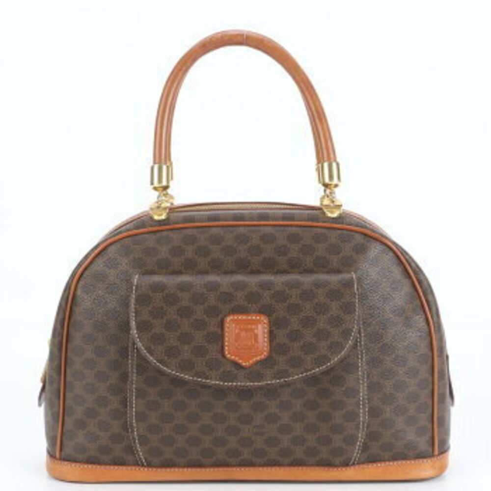 Celine Macadam Triomphe Shoulder Bag gold leather tote